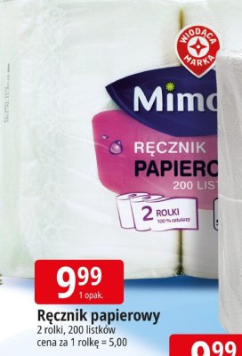 Ręcznik papierowy 3-warstwowy Mimosa promocja w Leclerc