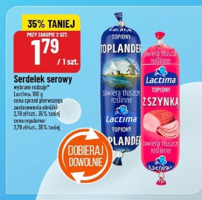 Serdelek serowy Lactima, Toplander wybrane rodzaje promocja w POLOmarket