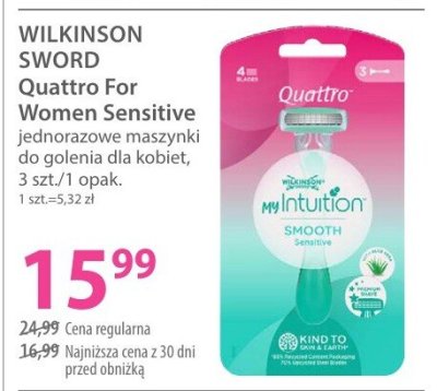 Wilkinson Sword Quattro For Women Sensitive jednorazowe maszynki do golenia dla kobiet promocja w Hebe
