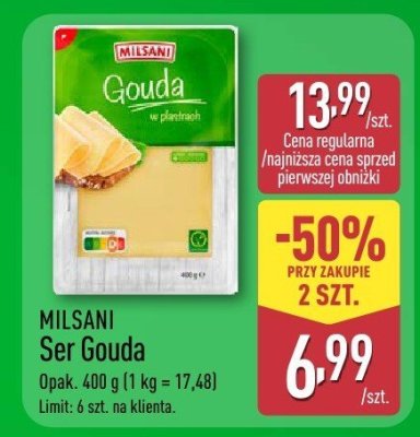 Ser Gouda w plastrach promocja w Aldi