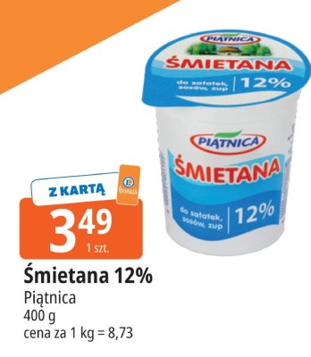 Śmietana 12% Piątnica promocja w Leclerc