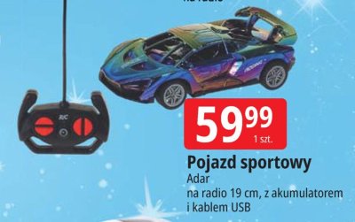Pojazd sportowy na radio 19 cm, z akumulatorem i kablem USB promocja w Leclerc