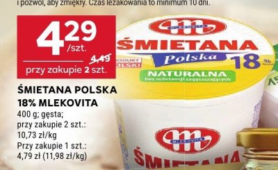Śmietana polska 18% Mlekovita promocja w Stokrotka