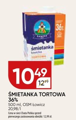 Śmietanka tortowa 36% OSM Łowicz promocja w Chata Polska