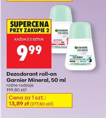 Dezodorant roll-on Garnier Mineral 50 ml różne rodzaje promocja w Biedronka