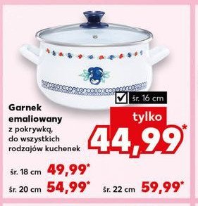 Garnek emalia 20 cm promocja w Kaufland