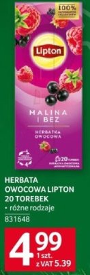 Herbata owocowa Lipton 20 torebek różne rodzaje promocja w Selgros