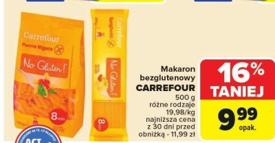 Makaron bezglutenowy CARREFOUR różne rodzaje promocja w Carrefour Market