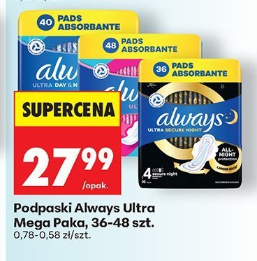 Podpaski Ultra Mega Paka Always promocja w Biedronka
