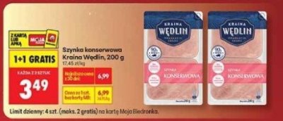 Szynka konserwowa Kraina Wedlin, 200 g promocja w Biedronka