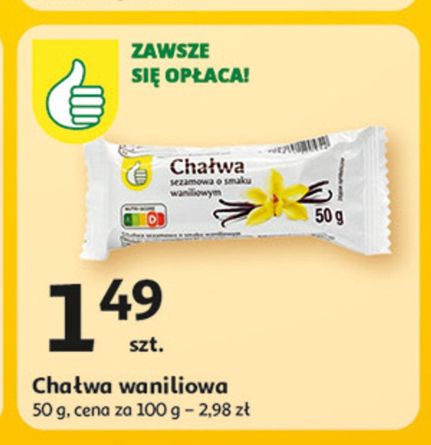 Chałwa waniliowa Podniesiony kciuk promocja