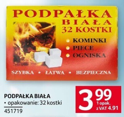 Podpałka biała opakowanie 32 kostki promocja w Selgros