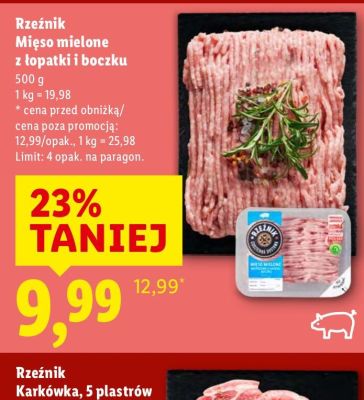 Mięso mielone z łopatki i boczku promocja w Lidl