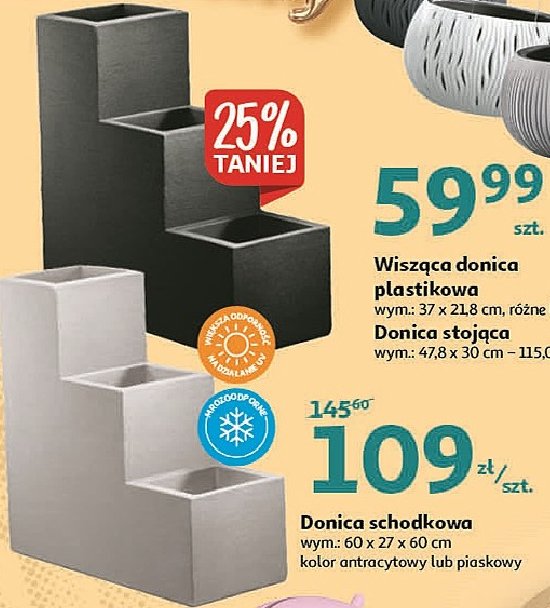 Donica plastikowa stoj膮ca 47.8 x 30 cm promocja