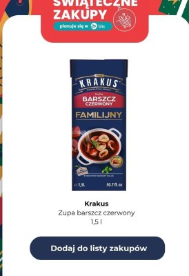 Zupa barszcz czerwony 1,5 l promocja w Biedronka