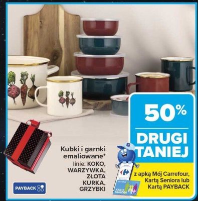 Kubki i garnki emaliowane linie: Koko, Warzynka, Złota Kurka, Grzyb DRUGI -50% promocja w Carrefour