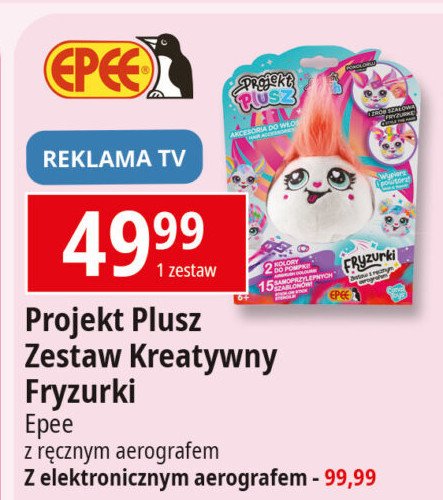 Maskotka projekt plusz fryzurki Epee promocja w Leclerc