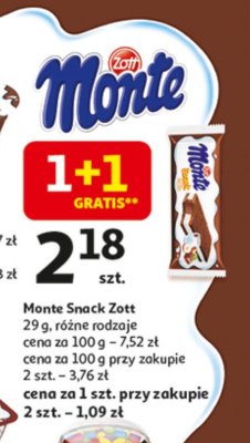 Monte Snack Zott różne rodzaje promocja w Auchan