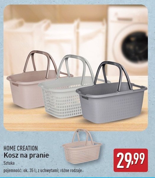 Kosz na pranie 35l Home creation promocja w Aldi