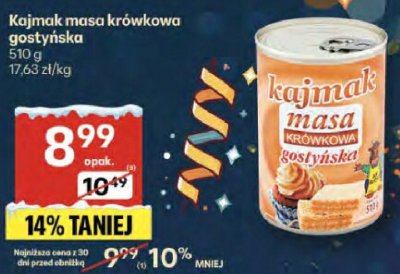 Kajmak masa krówkowa gostyńska promocja w Delikatesy Centrum