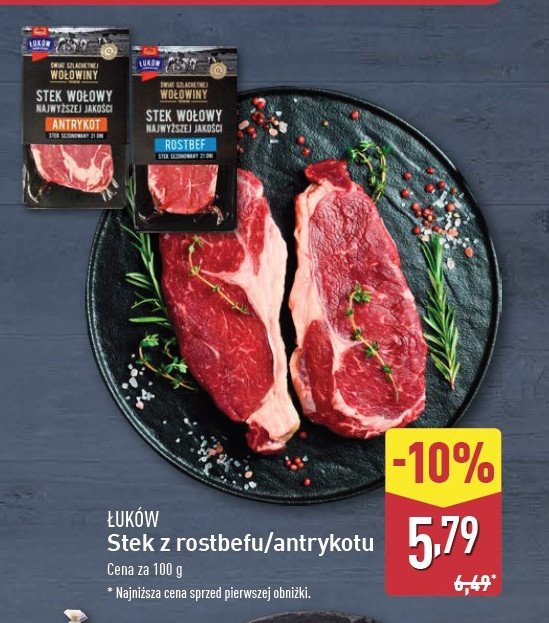 Stek wołowy z rostbefu bez kości Łuków promocja