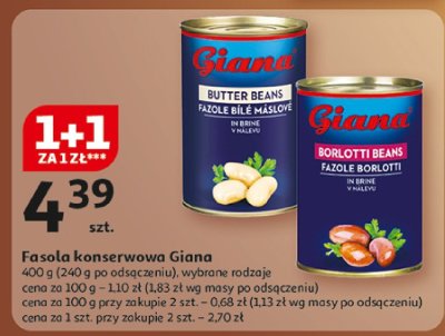 Fasola konserwowa Giana, wybrane rodzaje promocja w Auchan