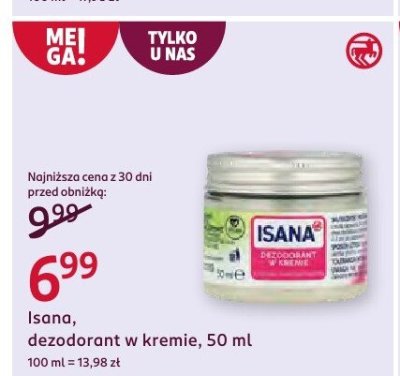 Dezodorant w kremie Isana, 50 ml promocja w Rossmann
