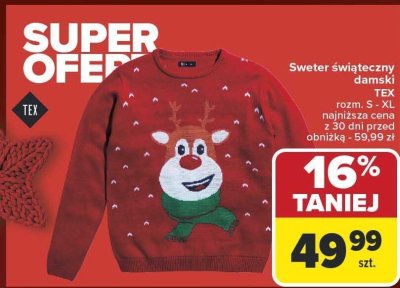 Sweter świąteczny damski promocja w Carrefour