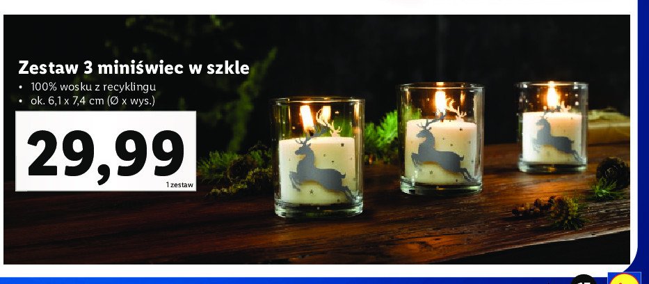 Mini艣wiece w szkle 6.1 x 7.4 cm promocja