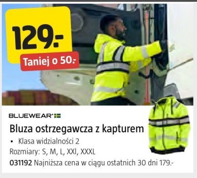 Bluza ostrzegawcza z kapturem BLUEWEAR promocja w Jula