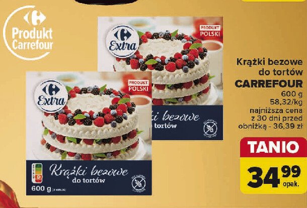 Krążki bezowe do tortów Carrefour extra promocja w Carrefour