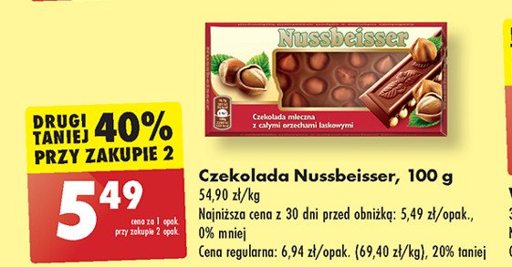 Czekolada mleczna z ca艂ymi orzechami Alpen gold nussbeisser promocja