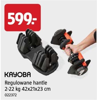 Regulowane hantle 2-22 kg 42x21x23 cm KAYOBA promocja w Jula
