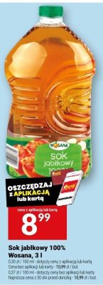 Sok jabłkowy 100% Wosana, 3 l promocja w Twój Market