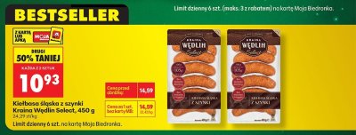 Kiełbasa śląska z szynki 450g promocja w Biedronka