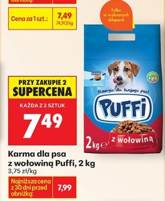 Karma dla psa z wołowiną, 2 kg promocja w Biedronka