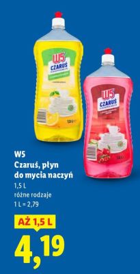 Płyn do mycia naczyń W5 Czaruś promocja w Lidl