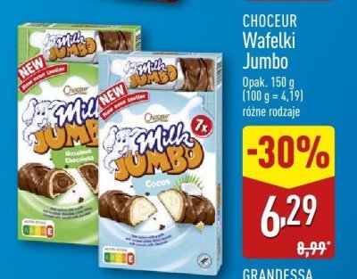 Wafelki Choceur Milk Jumbo różne rodzaje promocja w Aldi