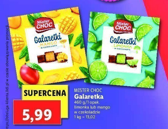 Galaretki w czekoladzie mango Mister choc promocja