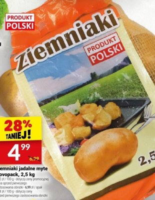 Ziemniaki jadalne myte Novopack, 2,5 kg promocja w Twój Market