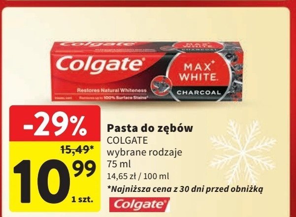 Pasta do zębów charcoal Colgate max white promocja