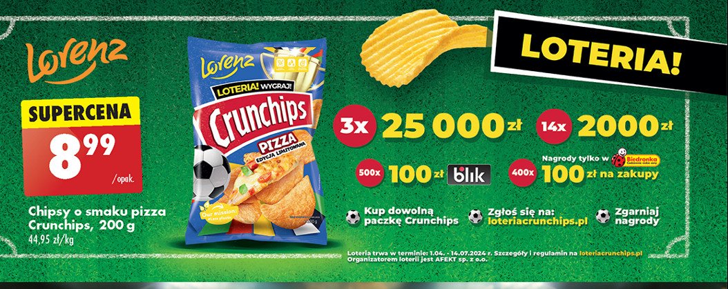 Chipsy pizza Crunchips Crunchips lorenz promocja