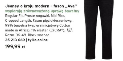 Jeansy o kroju modern - fason Ava Black washed promocja w Tchibo