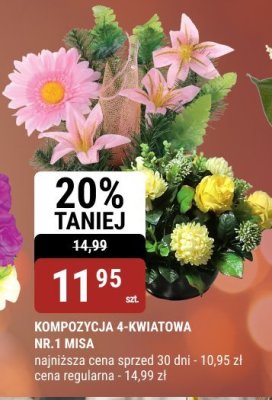 Kompozycja 4-kwiatowa nr.1 Misa promocja w bi1