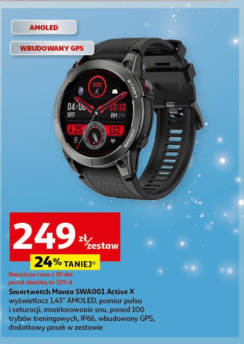 Smartwatch swa001 active x Manta promocja w Auchan