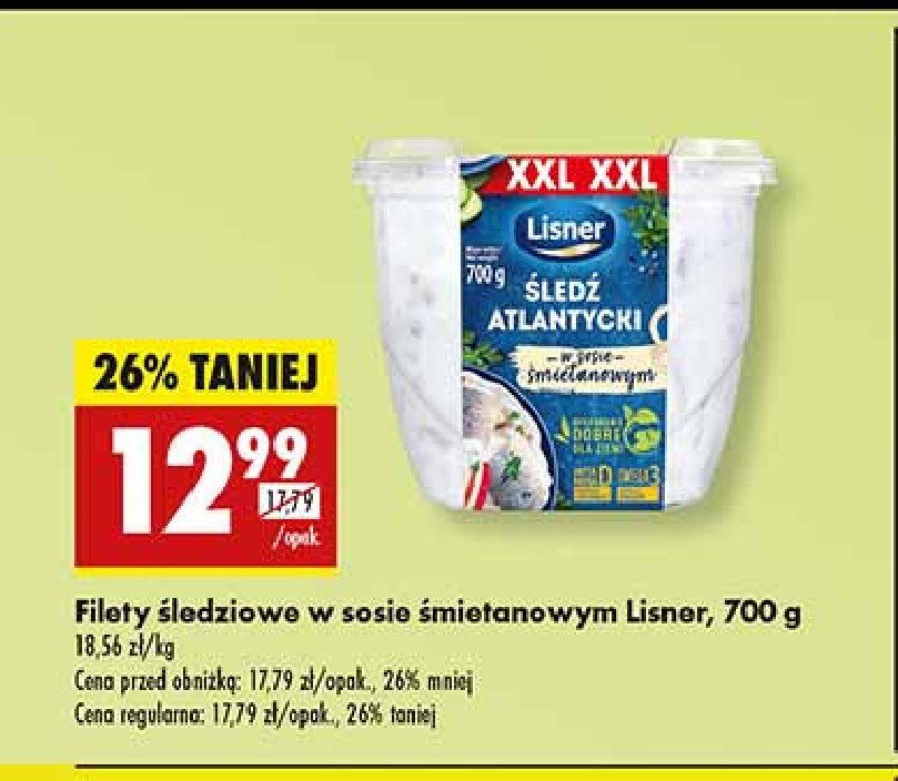Filety śledziowe w sosie śmietanowym Lisner promocja