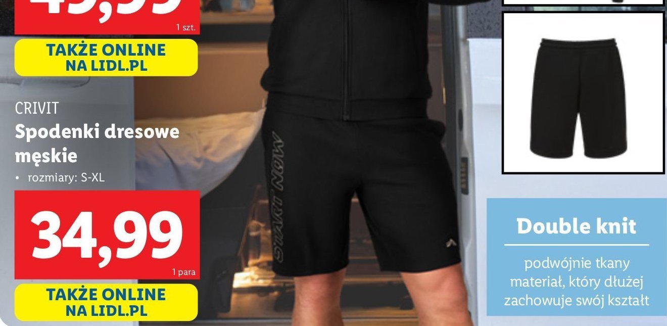 Spodenki dresowe s-xl Crivit promocja w Lidl