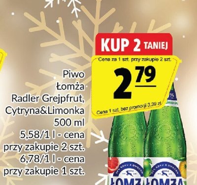 Piwo Łomża Radler Grejpfrut, Cytryna & Limonka 500 ml promocja w Prim Market