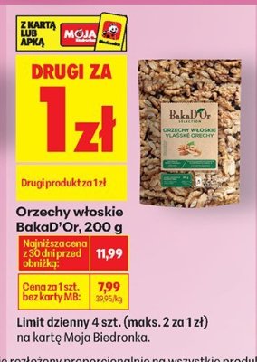 Orzechy włoskie BakaD'Or promocja w Biedronka