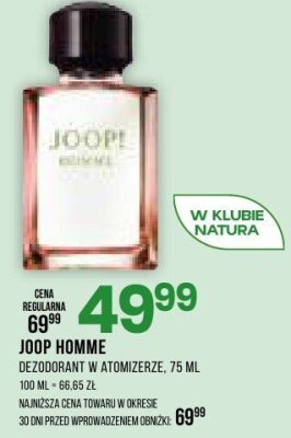 Perfumy w atomozerze Joop Homme promocja w Drogerie Natura